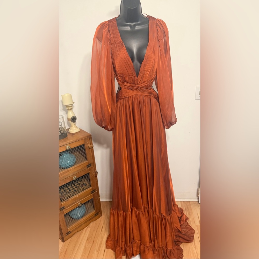 💃🏽Mac Duggal Copper Long Sleeve Gown - Picture 6 of 10